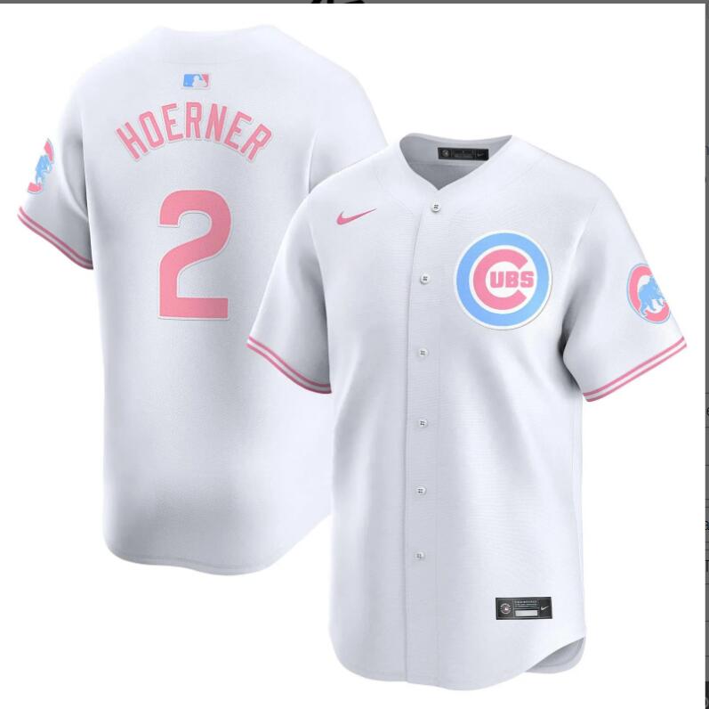 Men Chicago Cubs #2 Hoerner white 2024 Nike MLB jersey